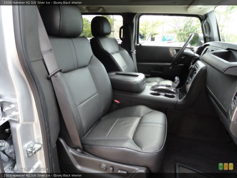 Ebony Black Interior Front Seat for the 2009 Hummer H2 SUV Silver Ice #70467262