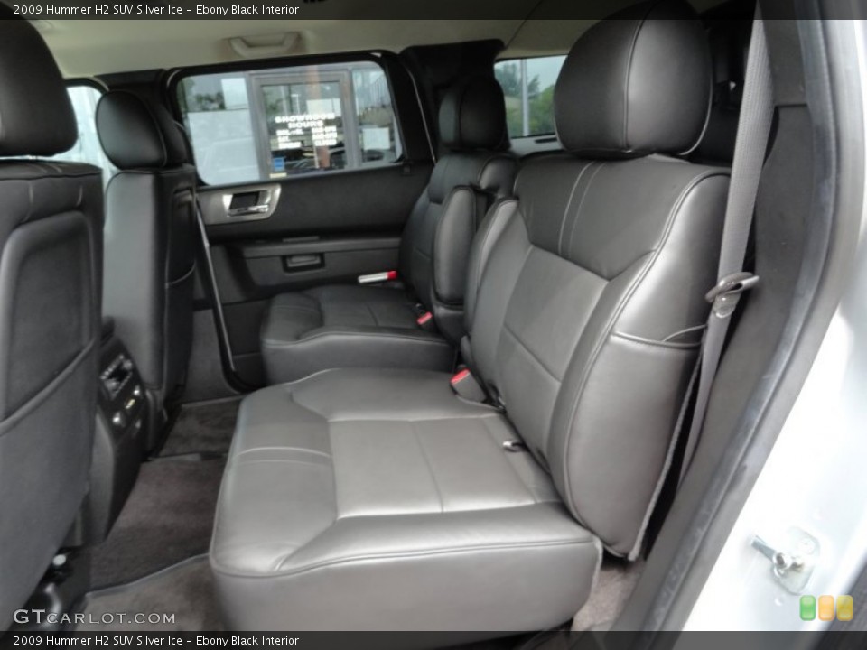 Ebony Black Interior Rear Seat for the 2009 Hummer H2 SUV Silver Ice #70467370