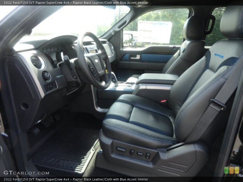 Raptor Black Leather/Cloth with Blue Accent Interior Photo for the 2012 Ford F150 SVT Raptor SuperCrew 4x4 #70471342