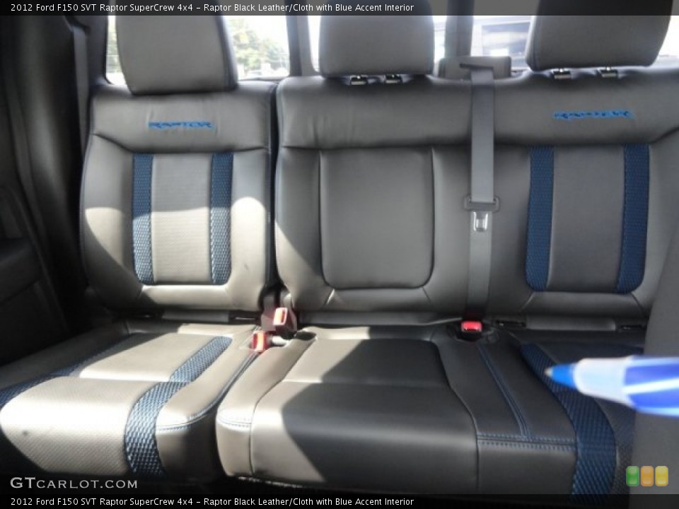 Raptor Black Leather/Cloth with Blue Accent Interior Rear Seat for the 2012 Ford F150 SVT Raptor SuperCrew 4x4 #70471351