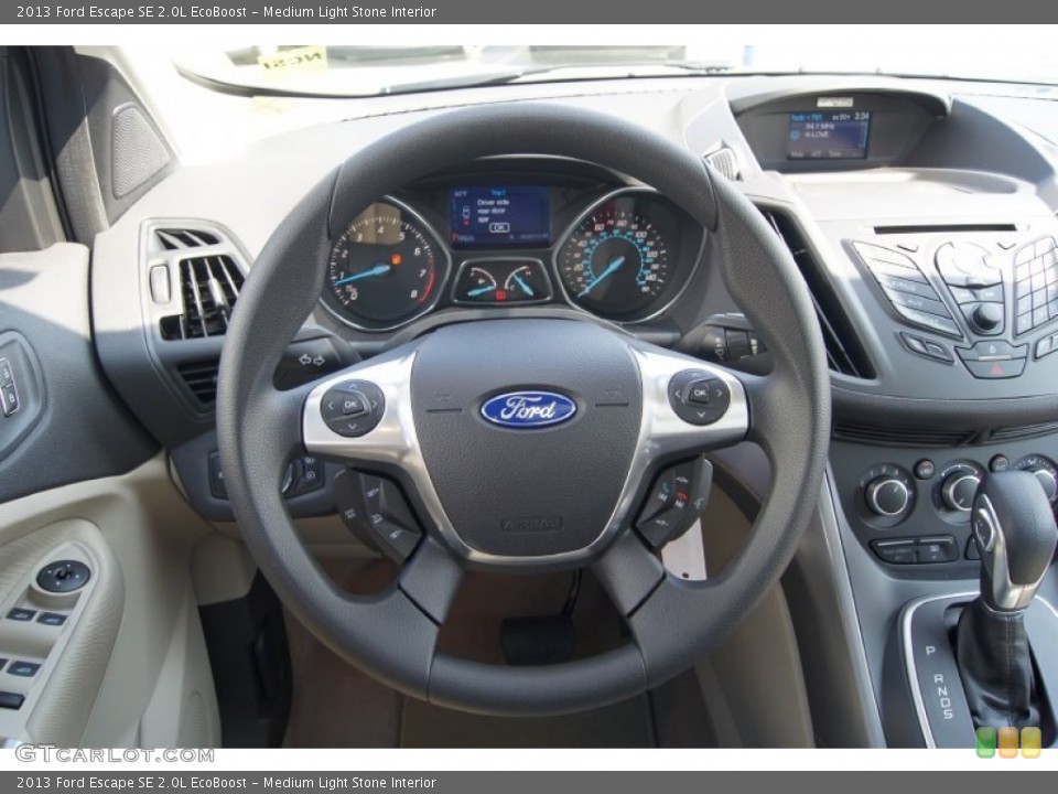 Medium Light Stone Interior Steering Wheel for the 2013 Ford Escape SE 2.0L EcoBoost #70476073