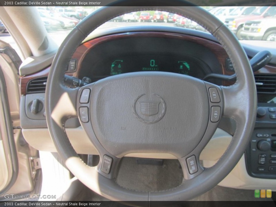 Neutral Shale Beige Interior Steering Wheel for the 2003 Cadillac DeVille Sedan #70485659