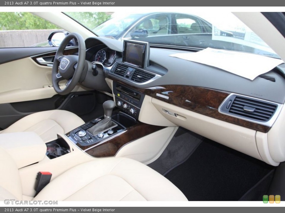 Velvet Beige Interior Dashboard for the 2013 Audi A7 3.0T quattro Premium Plus #70494047