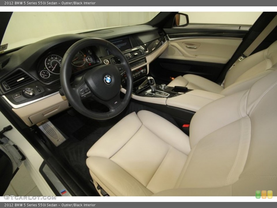 Oyster/Black Interior Prime Interior for the 2012 BMW 5 Series 550i Sedan #70495262