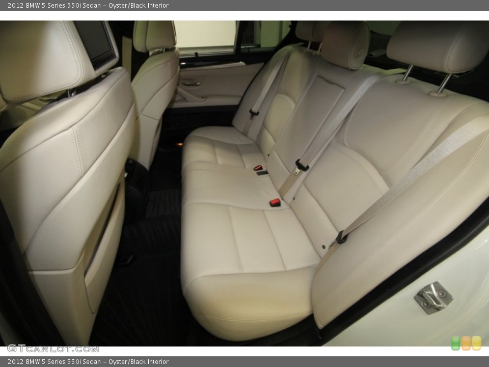 Oyster/Black Interior Rear Seat for the 2012 BMW 5 Series 550i Sedan #70495271