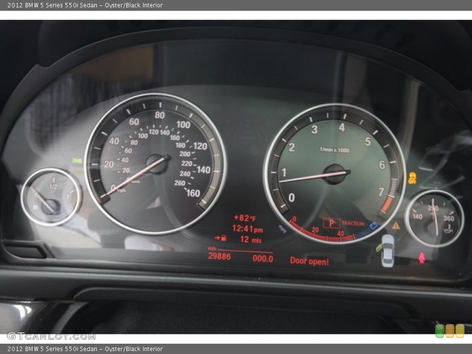 Oyster/Black Interior Gauges for the 2012 BMW 5 Series 550i Sedan #70495634