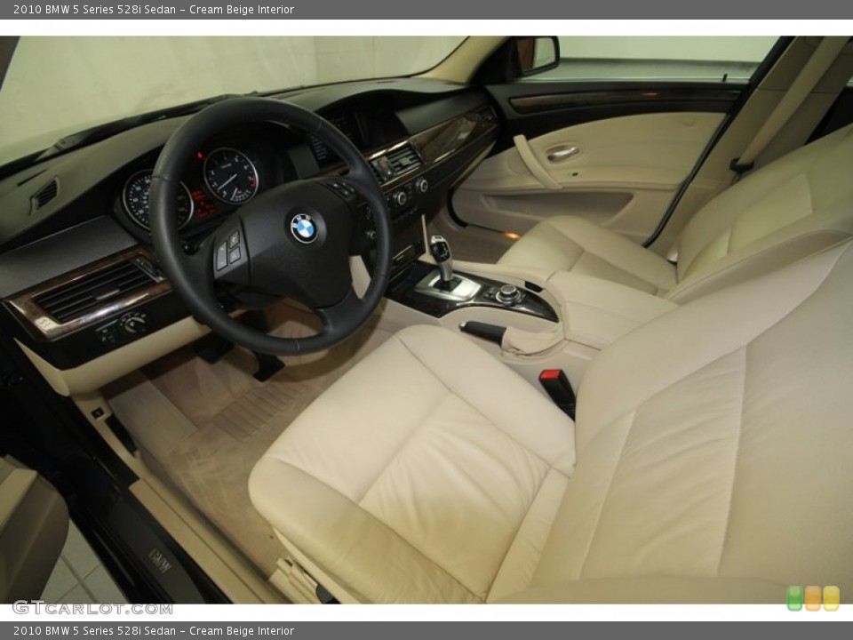Cream Beige Interior Prime Interior for the 2010 BMW 5 Series 528i Sedan #70496468