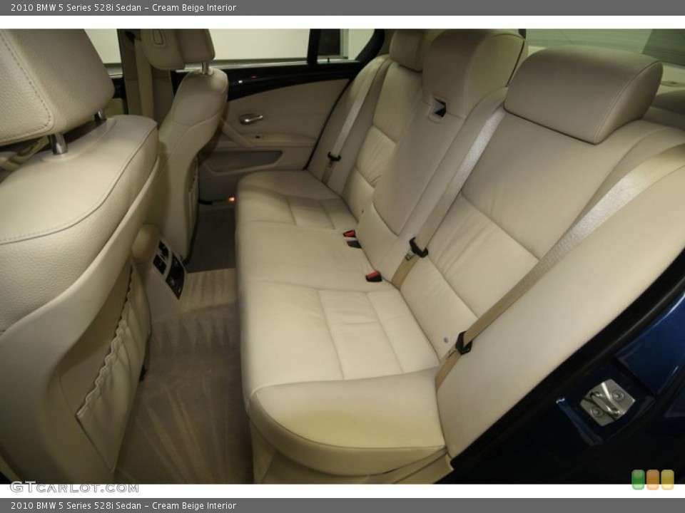 Cream Beige Interior Rear Seat for the 2010 BMW 5 Series 528i Sedan #70496477