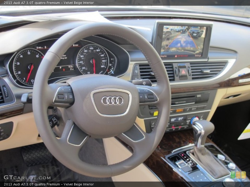 Velvet Beige Interior Steering Wheel for the 2013 Audi A7 3.0T quattro Premium #70496912