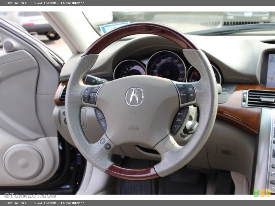Taupe Interior Steering Wheel for the 2005 Acura RL 3.5 AWD Sedan #70499137