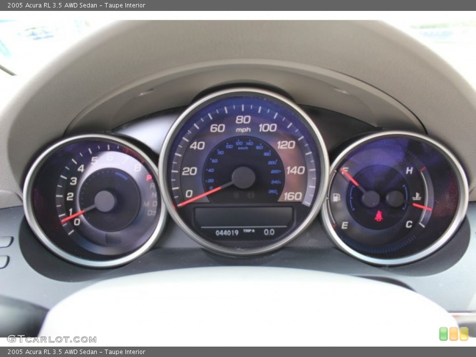 Taupe Interior Gauges for the 2005 Acura RL 3.5 AWD Sedan #70499162