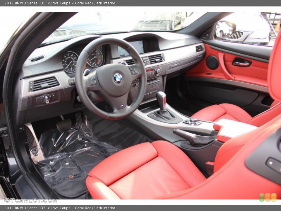 Coral Red/Black Interior Prime Interior for the 2012 BMW 3 Series 335i xDrive Coupe #70502237
