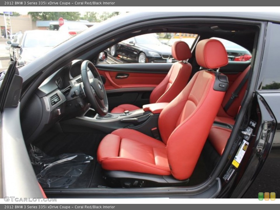 Coral Red/Black Interior Front Seat for the 2012 BMW 3 Series 335i xDrive Coupe #70502249
