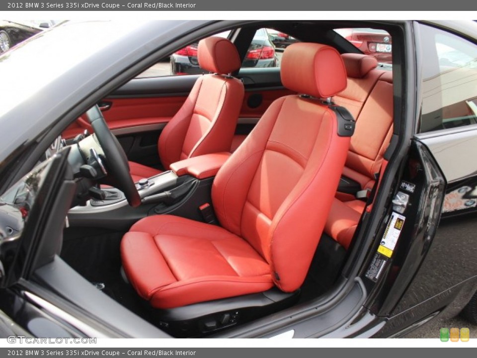 Coral Red/Black Interior Front Seat for the 2012 BMW 3 Series 335i xDrive Coupe #70502258