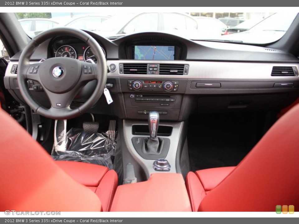 Coral Red/Black Interior Dashboard for the 2012 BMW 3 Series 335i xDrive Coupe #70502262