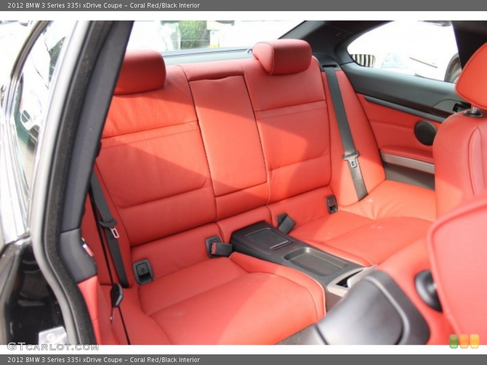 Coral Red/Black Interior Rear Seat for the 2012 BMW 3 Series 335i xDrive Coupe #70502357