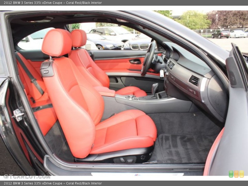 Coral Red/Black Interior Front Seat for the 2012 BMW 3 Series 335i xDrive Coupe #70502372