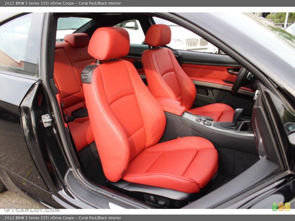 Coral Red/Black Interior Front Seat for the 2012 BMW 3 Series 335i xDrive Coupe #70502381