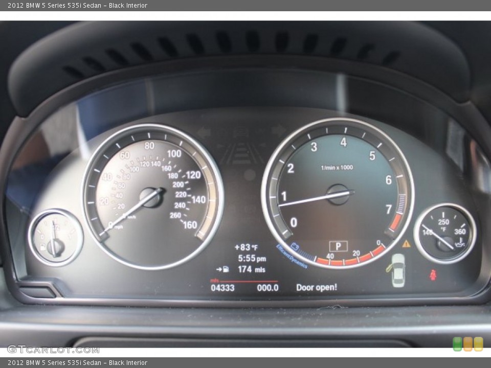 Black Interior Gauges for the 2012 BMW 5 Series 535i Sedan #70502891