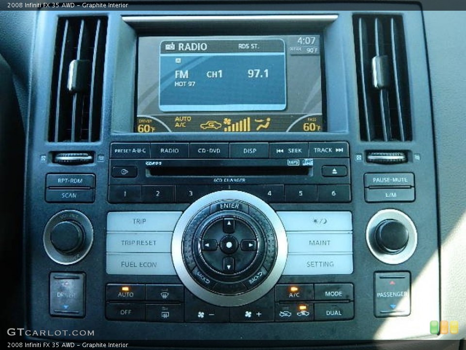 Graphite Interior Controls for the 2008 Infiniti FX 35 AWD #70512480