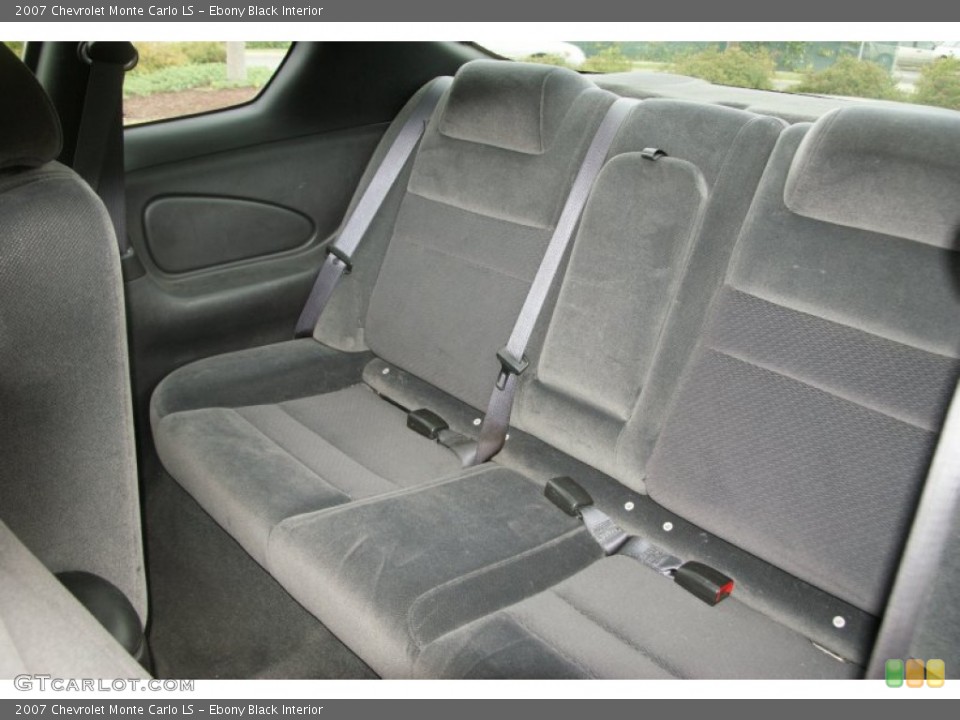Ebony Black Interior Rear Seat for the 2007 Chevrolet Monte Carlo LS #70515813