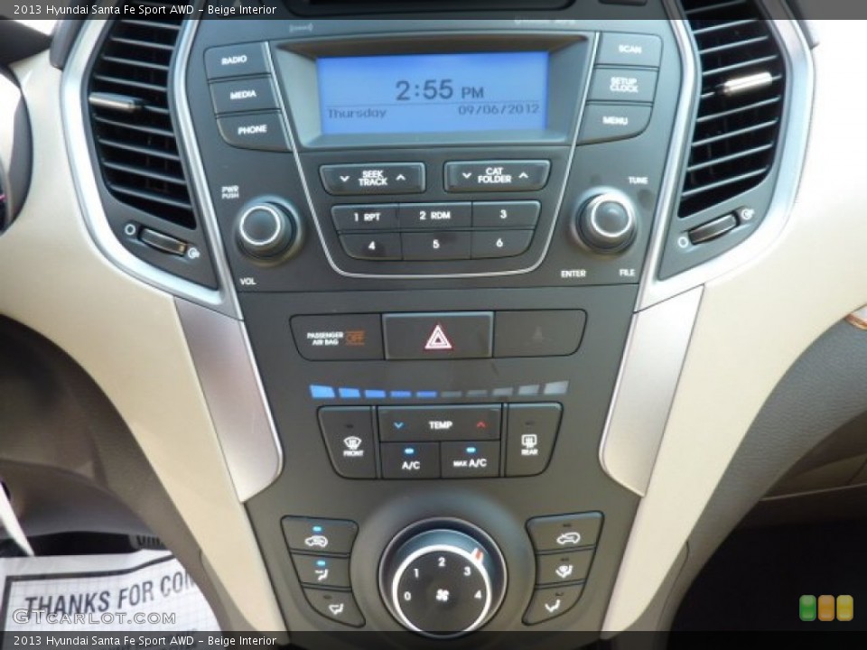 Beige Interior Controls for the 2013 Hyundai Santa Fe Sport AWD #70524741
