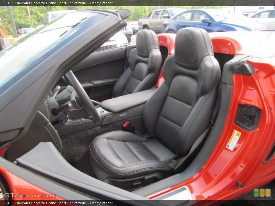 Ebony Interior Front Seat for the 2012 Chevrolet Corvette Grand Sport Convertible #70528080