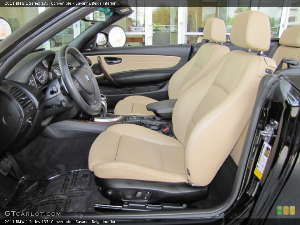 Savanna Beige Interior Front Seat for the 2011 BMW 1 Series 135i Convertible #70537549