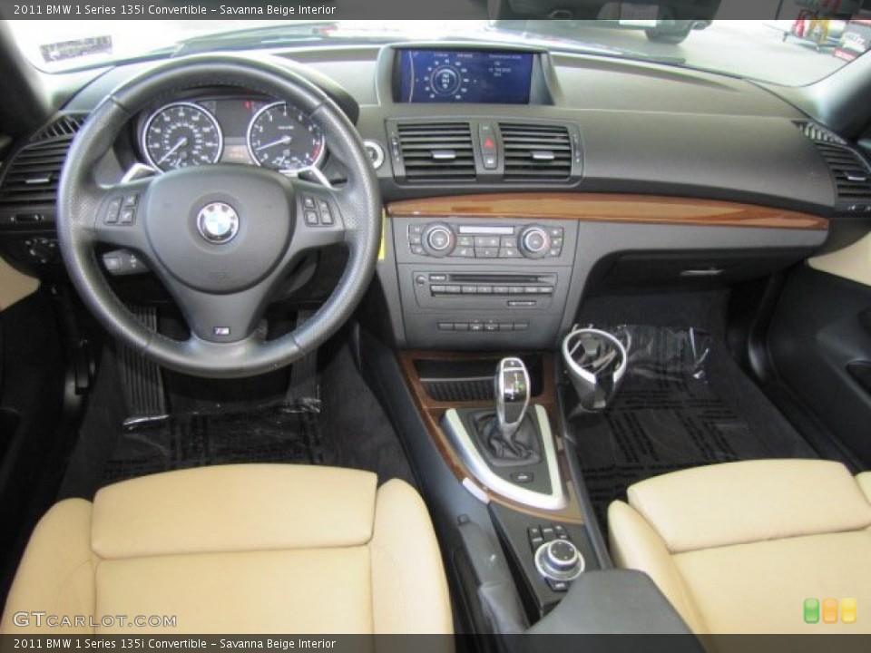 Savanna Beige Interior Dashboard for the 2011 BMW 1 Series 135i Convertible #70537552
