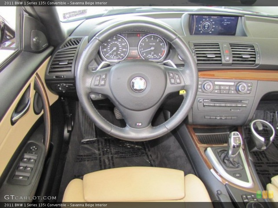 Savanna Beige Interior Dashboard for the 2011 BMW 1 Series 135i Convertible #70537594