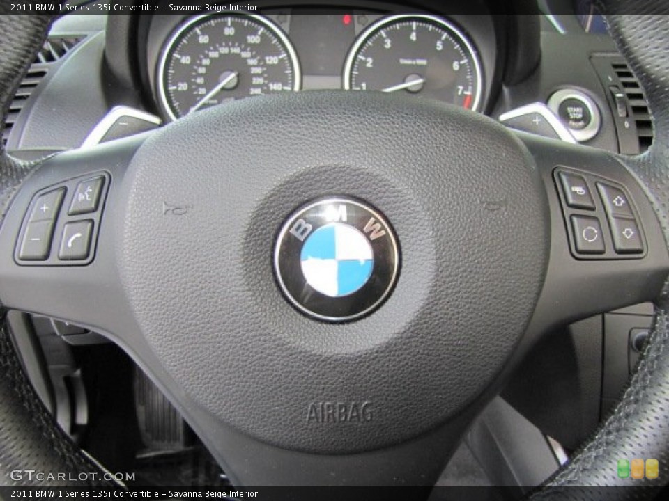 Savanna Beige Interior Controls for the 2011 BMW 1 Series 135i Convertible #70537597