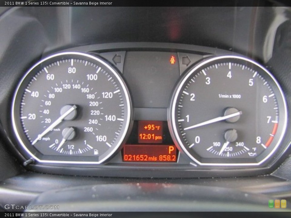 Savanna Beige Interior Gauges for the 2011 BMW 1 Series 135i Convertible #70537600