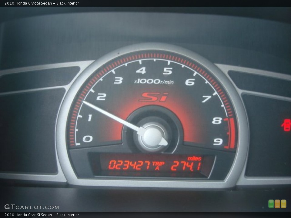 Black Interior Gauges for the 2010 Honda Civic Si Sedan #70544449