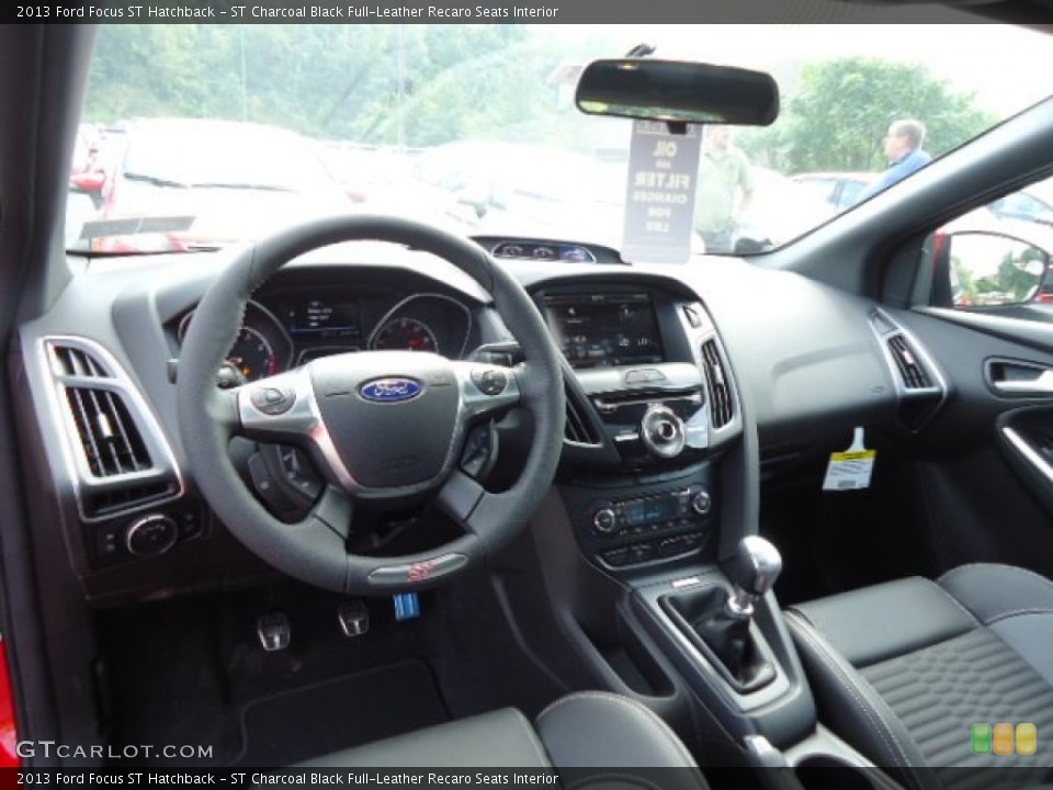 ST Charcoal Black Full-Leather Recaro Seats Interior Prime Interior for the 2013 Ford Focus ST Hatchback #70550788