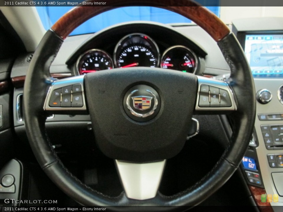 Ebony Interior Steering Wheel for the 2011 Cadillac CTS 4 3.6 AWD Sport Wagon #70551454
