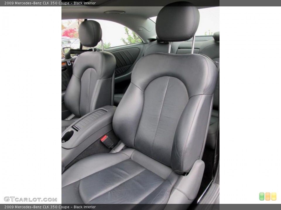 Black Interior Front Seat for the 2009 Mercedes-Benz CLK 350 Coupe #70554466