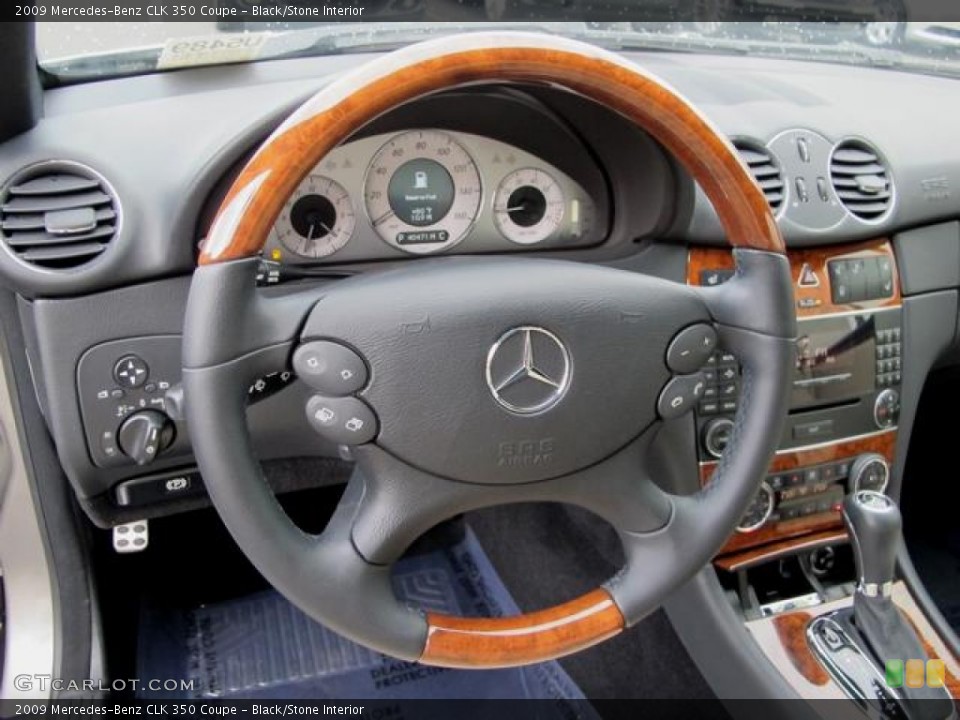 Black/Stone Interior Steering Wheel for the 2009 Mercedes-Benz CLK 350 Coupe #70554790