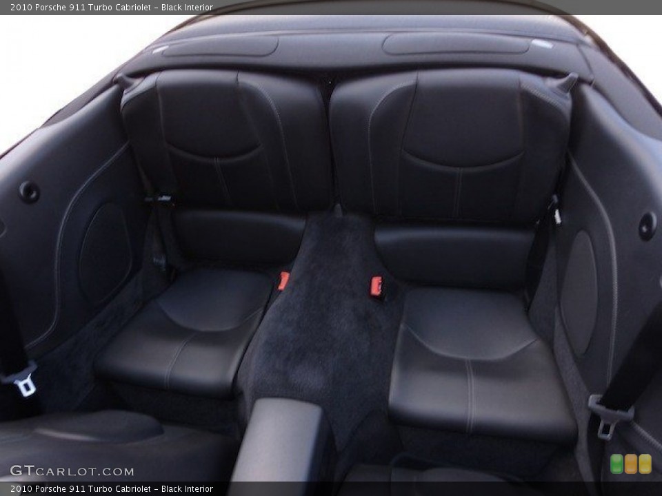 Black Interior Rear Seat for the 2010 Porsche 911 Turbo Cabriolet #70559605