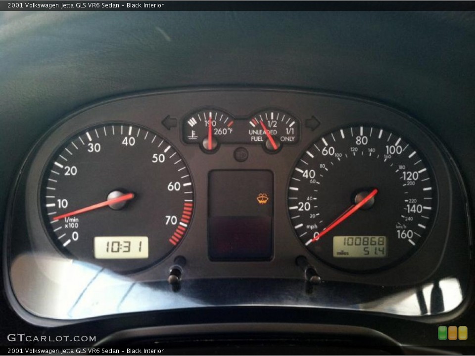 Black Interior Gauges for the 2001 Volkswagen Jetta GLS VR6 Sedan #70563906