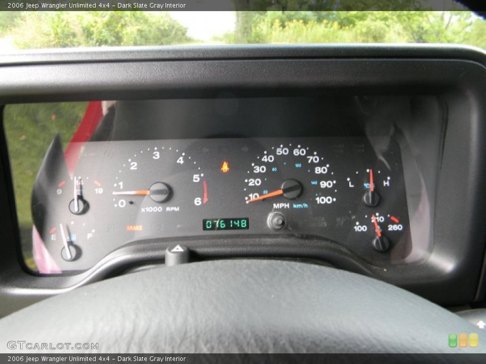 Dark Slate Gray Interior Gauges for the 2006 Jeep Wrangler Unlimited 4x4 #70571511