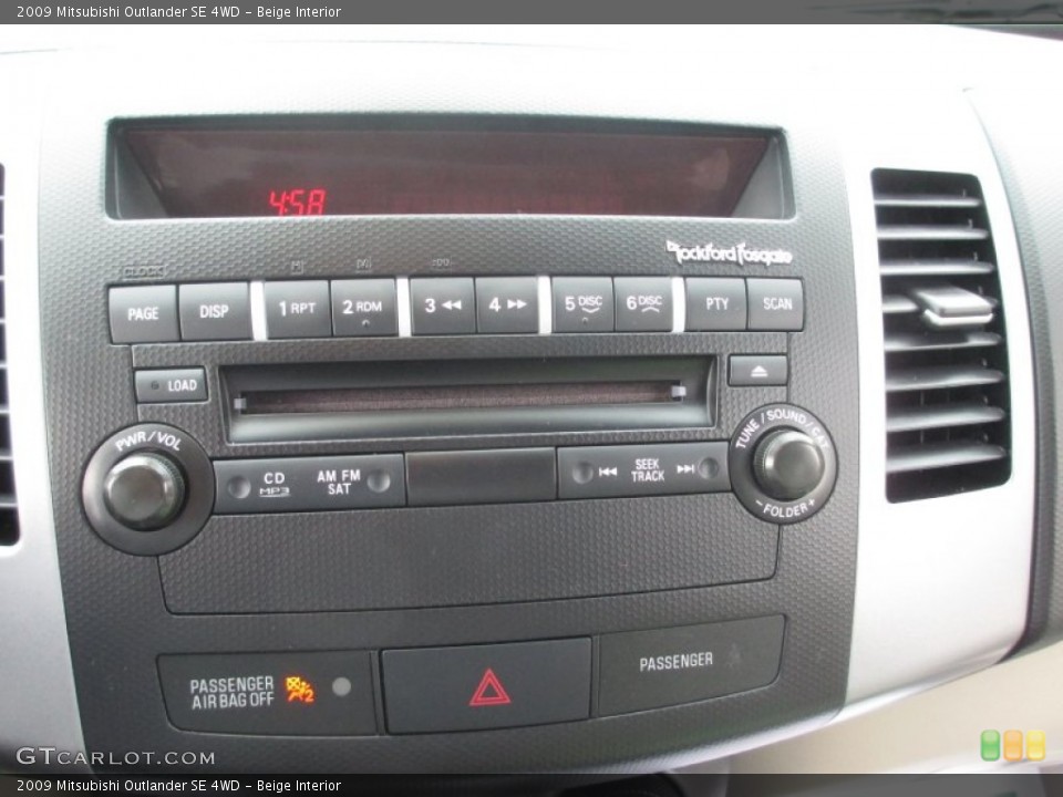 Beige Interior Audio System for the 2009 Mitsubishi Outlander SE 4WD #70573314