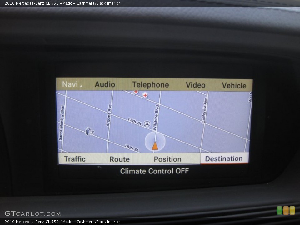 Cashmere/Black Interior Navigation for the 2010 Mercedes-Benz CL 550 4Matic #70578189