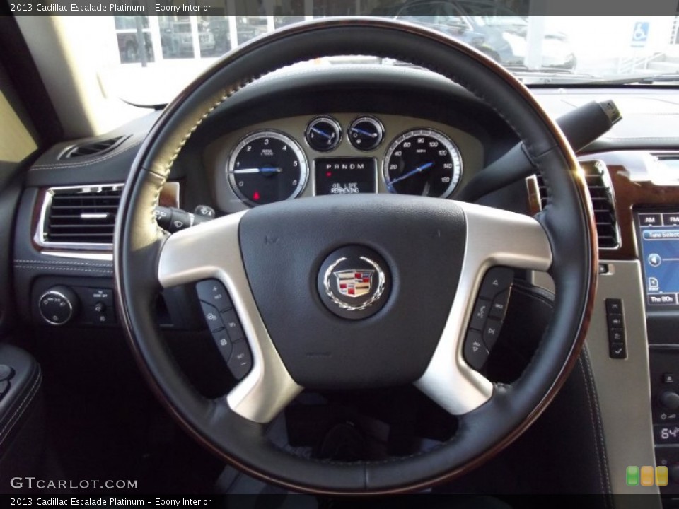 Ebony Interior Steering Wheel for the 2013 Cadillac Escalade Platinum #70579476