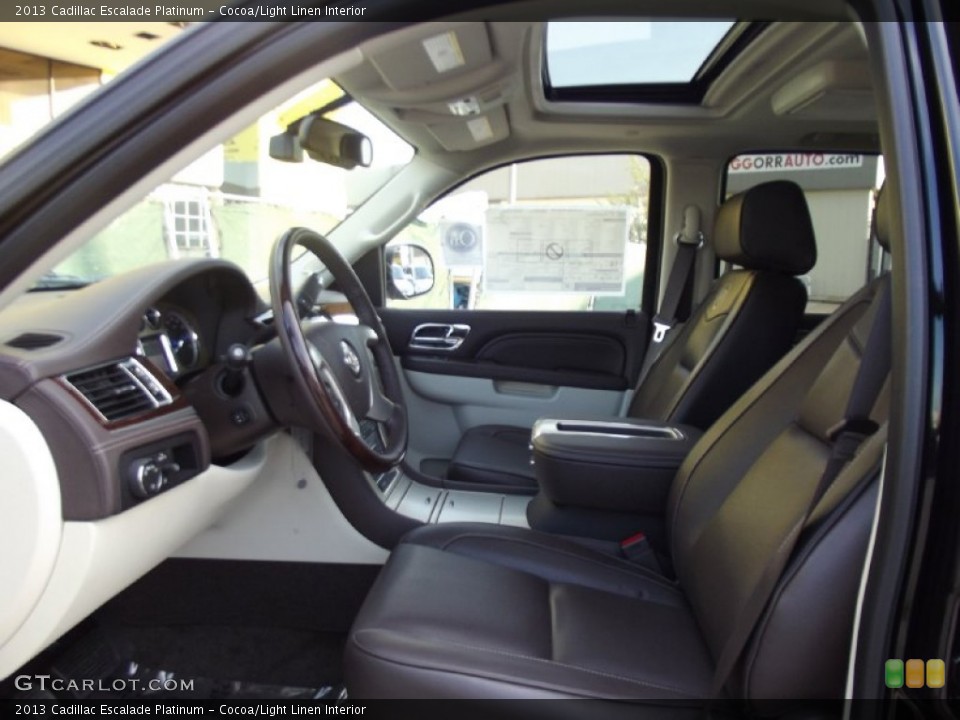Cocoa/Light Linen Interior Front Seat for the 2013 Cadillac Escalade Platinum #70579647