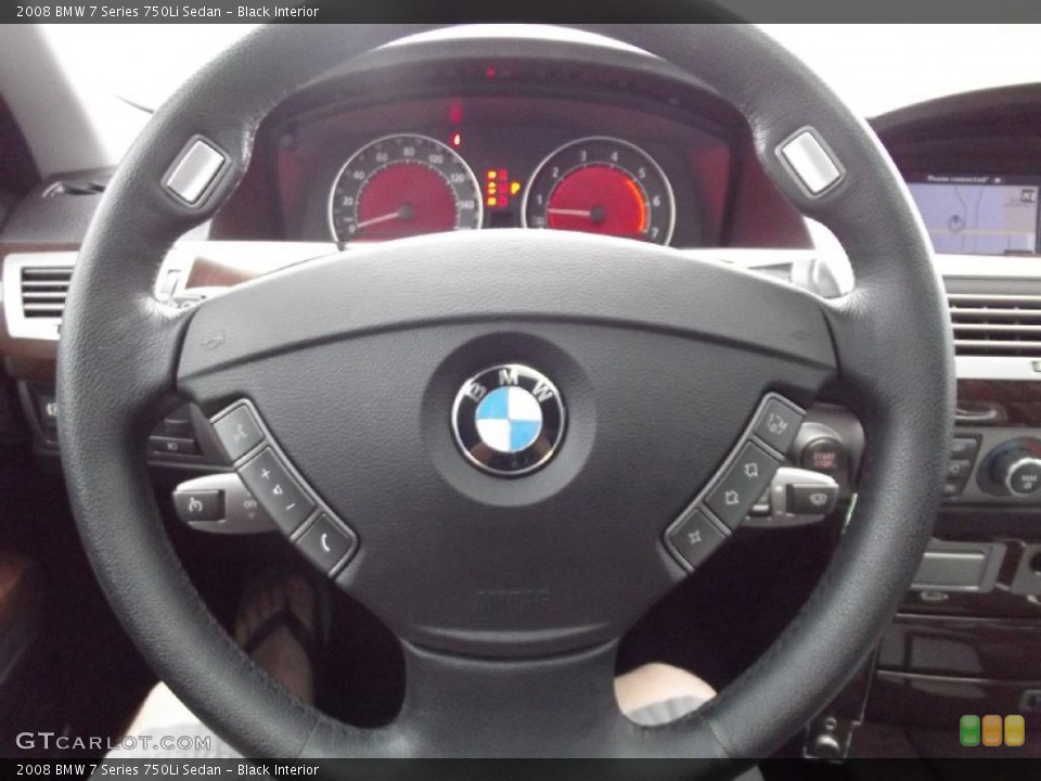 Black Interior Steering Wheel for the 2008 BMW 7 Series 750Li Sedan #70580568