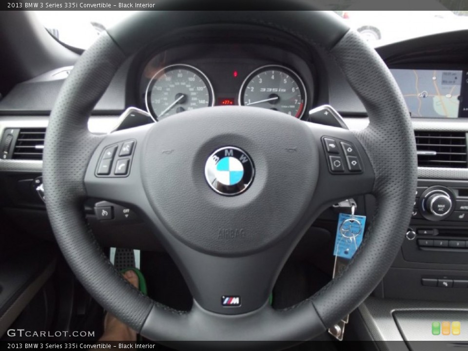 Black Interior Steering Wheel for the 2013 BMW 3 Series 335i Convertible #70581417