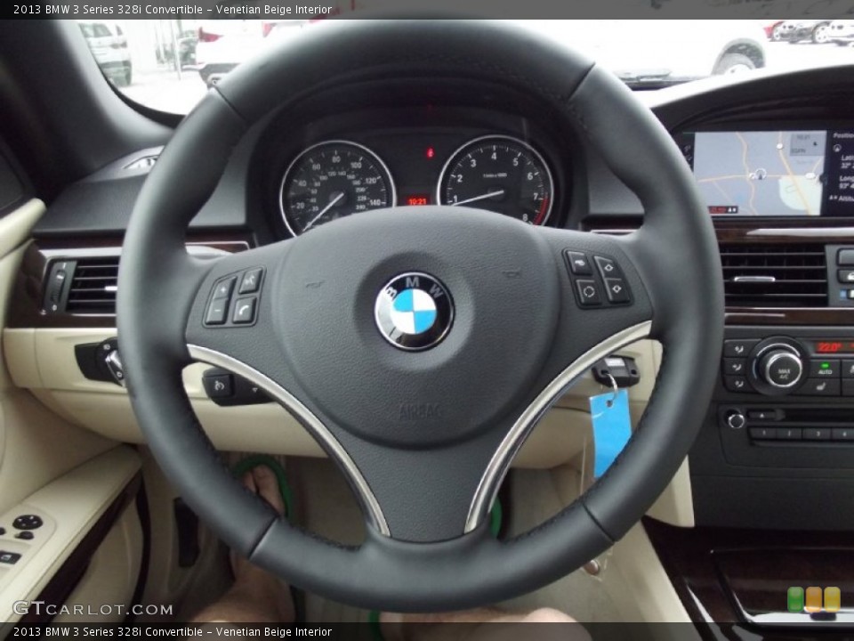 Venetian Beige Interior Steering Wheel for the 2013 BMW 3 Series 328i Convertible #70581564