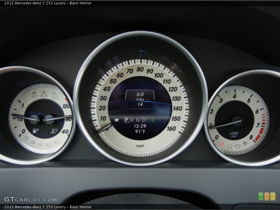 Black Interior Gauges for the 2013 Mercedes-Benz C 250 Luxury #70589451