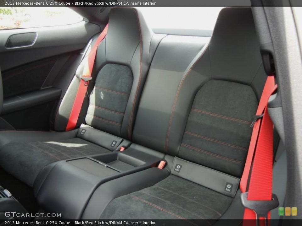 Black Red Stitch W Dinamica Inserts Interior Rear Seat For