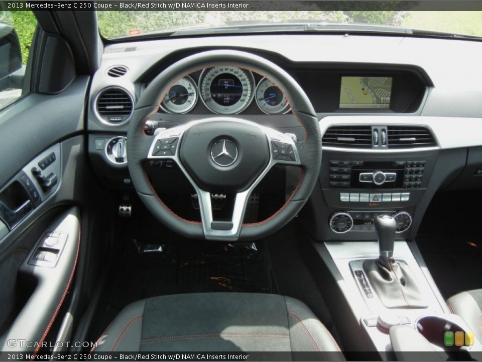 Black/Red Stitch w/DINAMICA Inserts Interior Dashboard for the 2013 Mercedes-Benz C 250 Coupe #70589561